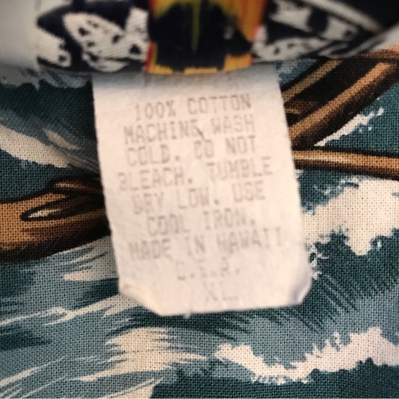 Pacific Legend Mens Hawaiian Shirt XL Extra Large Made In Hawaii Blue Cotton - Picture 5 of 12